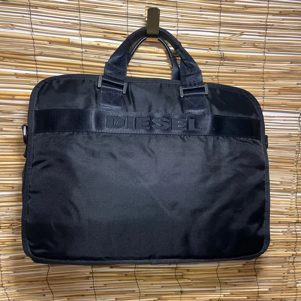 Diesel Black Nylon Briefcase Messenger Bag